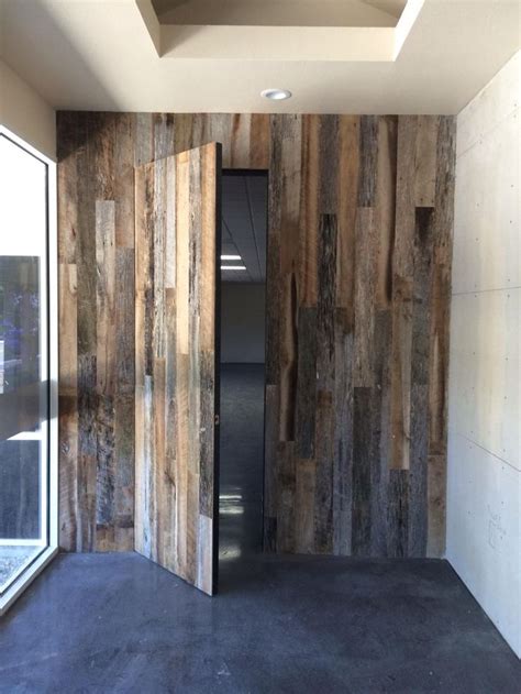 Accent Wall Made Of Reclaimed Wood With Secret Door Hidden Doors In