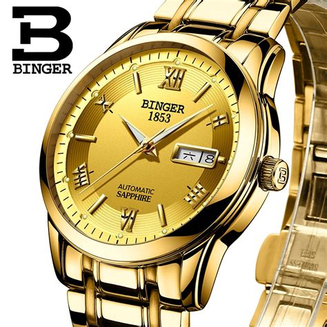 Switzerland Watches Men Luxury Brand Wristwatches Binger Luminous