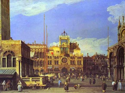 Piazza San Marco The Clocktower 1730 Painting Giovanni Antonio Canal Better Known As