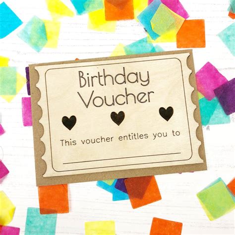 Birthday Voucher Wooden Card By Jayne Tapp Design