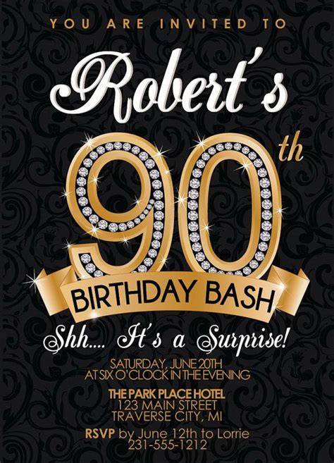 Free Printable 90th Birthday Invitation Templates Printable Templates