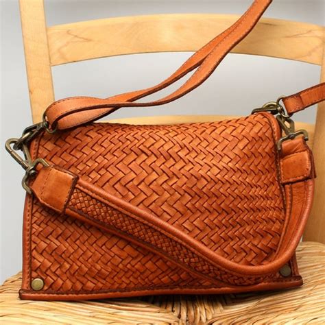 Leather Bag Leather Handbag Woven Handmade In Italy Etsy