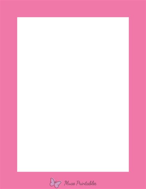 Printable Pink Solid Page Border