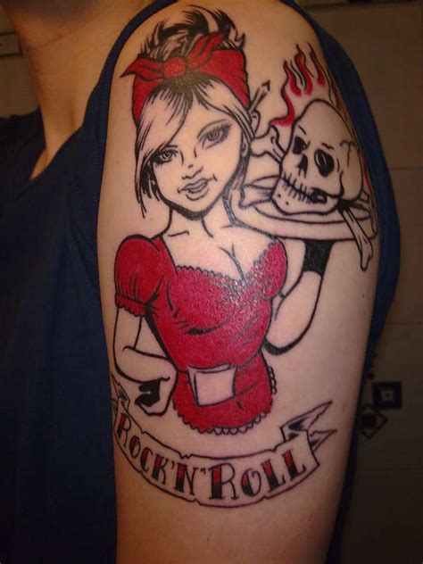 Skull Pin Up Girl Tattoos