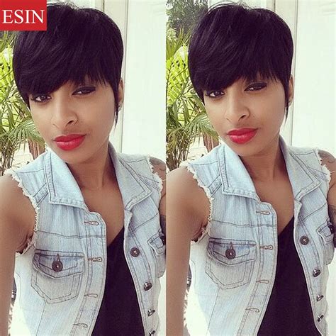 Esin 8 Inch Pixie Cut Wigs For African American Black