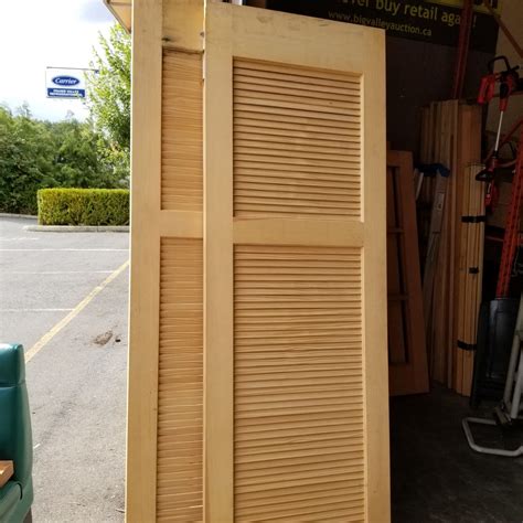 2 Solid Wood 8ft Louver Doors Big Valley Auction