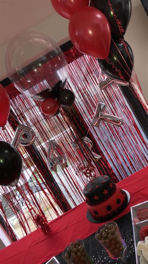 Red And Black Party Theme Decorations Red Birthday Party Red Party Themes Birthday Party