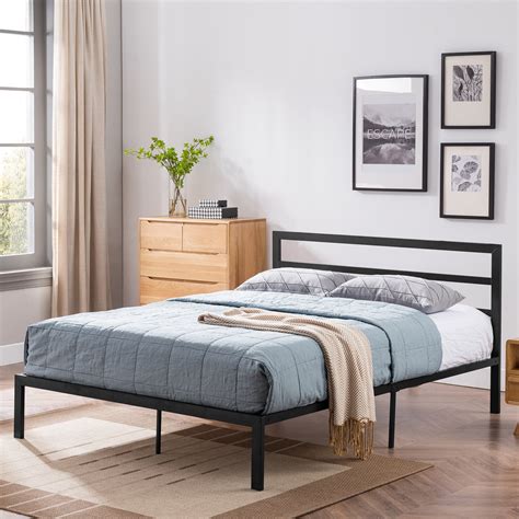 Noble House Daizee Modern Iron Queen Bed Frame Flat Black