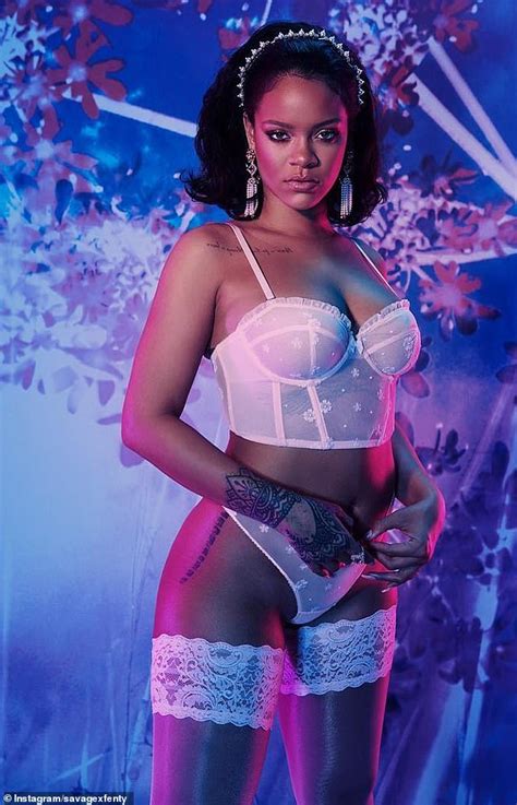 Rihanna Reveals Her Ample Cleavage And Pert Derriere In Lacy White