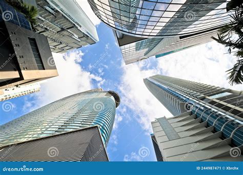 Miami Downtown Skyscrapers Skyline Srteet View Up Stock Image Image