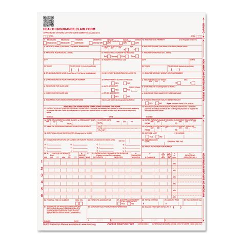 Ub04 Insurance Claim Form 2 Part Whitecanary 9 12 X 11 1000 Forms
