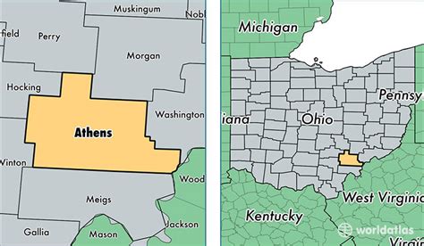 Athens Ohio On Map