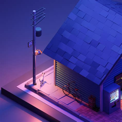 A House In Japan Low Poly 3d On Behance