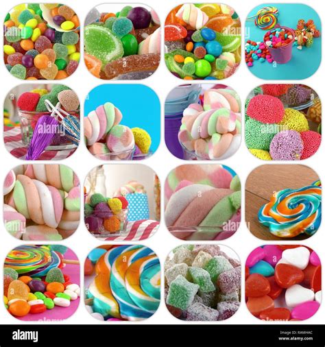 Candy Sweet Lolly Sugary Collage Photo Stock Photo Alamy