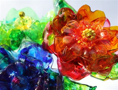 Recycled Plastic Bottle Flowers Recycled Art Plastique