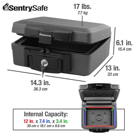 Sentrysafe 017 Cu Ft Fireproof And Waterproof Safe Box With Keyed Lock