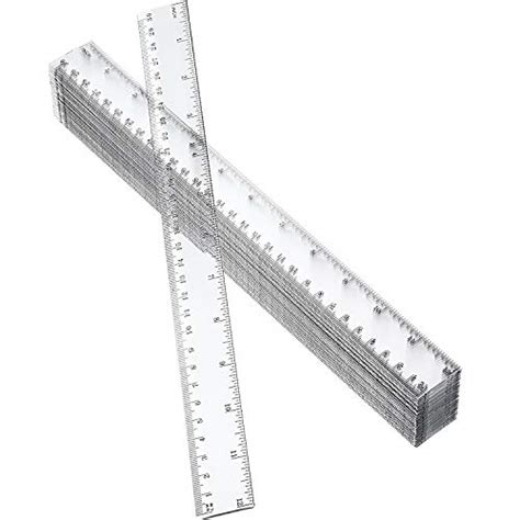 50 Pack Clear Plastic Ruler 12 Inch Standardmetric Rulers Straight