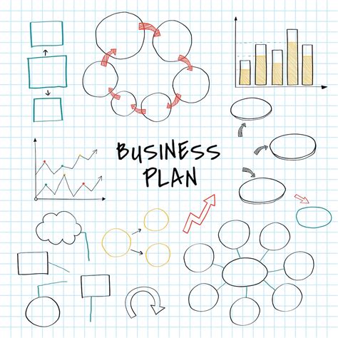 Business Plan Set With Chart Free Vector Rawpixel