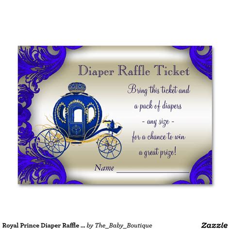 Royal Prince Diaper Raffle Tickets Enclosure Card | Zazzle.com | Diaper raffle, Diaper raffle ...