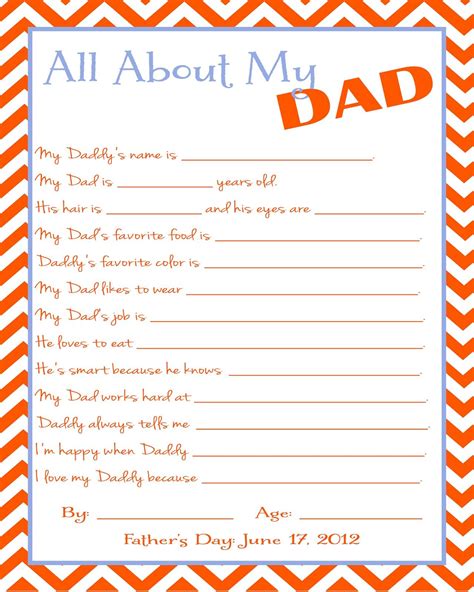 All About Dad Printable