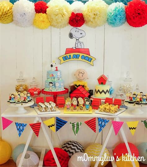 Terrific Charlie Brown Birthday Party Cake Cupcakes And Cookies