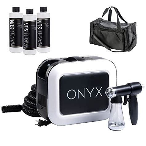 Naked Sun Onyx Spray Tan Machine With Honey Glow Tanning Solutions And Pro Tech Duffel Bundle