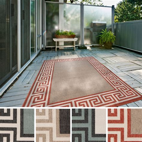 Meticulously Woven Annette Contemporary Bordered Indooroutdoor Area