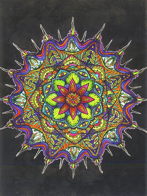 Psychedelic Jungle Mandala Painting By Phuong Thao Marazza