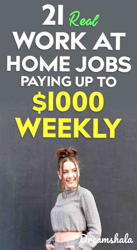 21 Genuine Work At Home Jobs That Pay Weekly Dreamshala Home Jobs