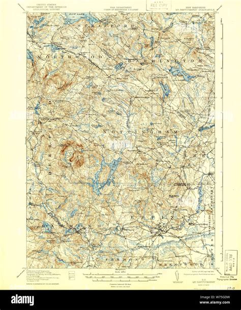 Usgs Topo Map New Hampshire Nh Mt Pawtuckaway 330229 1919 62500
