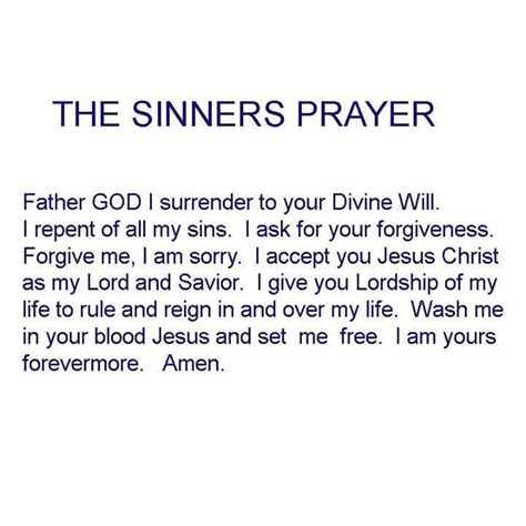 The Sinners Prayer Sinners Prayer Lord And Savior Prayers