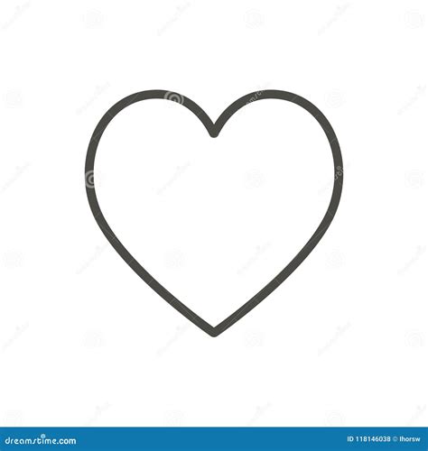 Icono Del Corazón Línea Vector Símbolo Del Amor Del Esquema