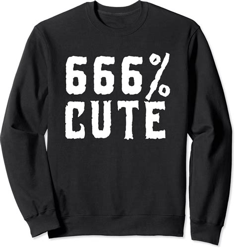 666 Cute Funny Everyday Halloween Punk Goth Emo T Sweatshirt Clothing Shoes