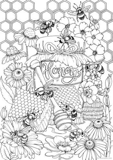 Free Download Bee Coloring Pages For Adults