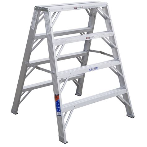 Werner 4 Ft Aluminum Type 1a 300 Lbs Capacity Twin Step Ladder In
