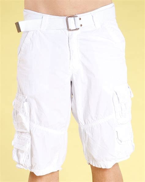 men s belted poplin cargo shorts white cargo shorts mens white shorts compression clothing