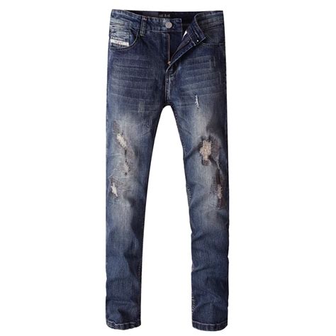 Dsel Brand Skinny Jeans Dark Blue Color Denim Stripe Stretch Ripped