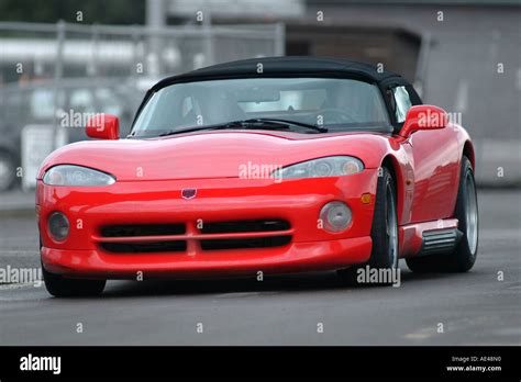 Red Dodge Viper Rt10 Sports Car On Race Track In The Uk Stock Photo Alamy