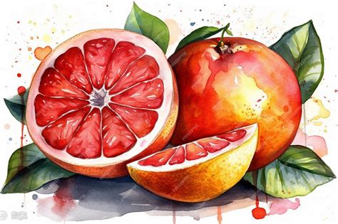 Premium Ai Image A Watercolor Painting Of A Fruit With The Word