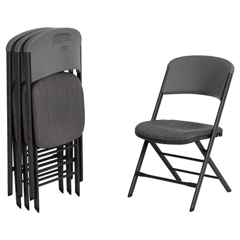 Lifetime Padded Commercial Folding Chair 4 Pack Black Ebay