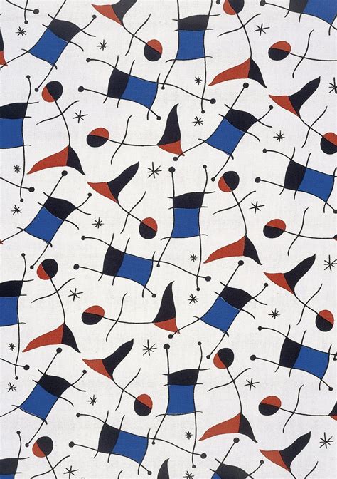 Joan Miro Cotton Fabric 1956 Textile Patterns Textile Design Print