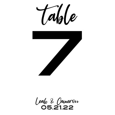 Digital File For Personalized Printable Table Numbers 1 20 Etsy