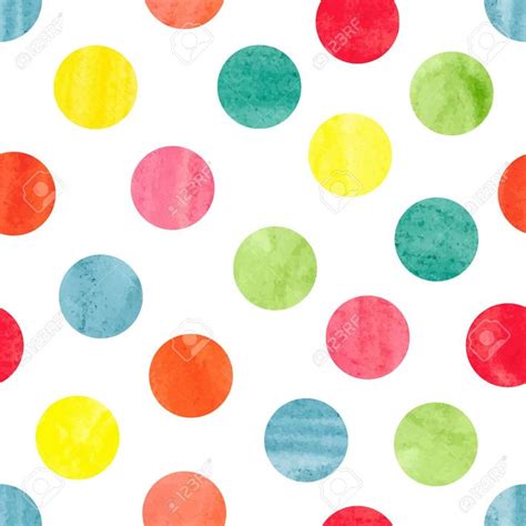 Watercolor Colorful Polka Dot Seamless Pattern Vector Illustration Of