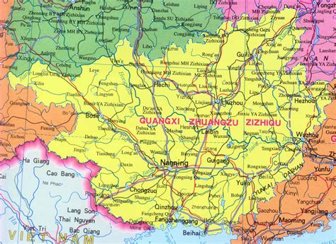 Guangxi Zhuang Autonomous Region Map China Full Size Ex