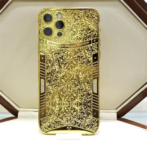 Cell Phone Replacement Housing 24k Gold Plated Customized Design For
