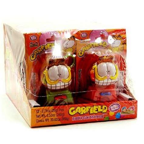 Garfield Bubble Gum Dispenser 12 Count Red Green