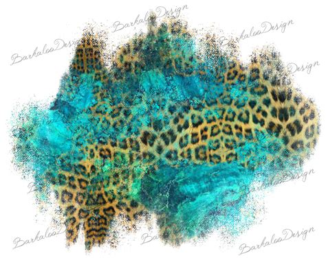 Leopard Turquoise Patch Png Bundle Sublimation Design Etsy Uk