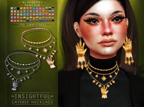 Insightful Set Earrings And Layered Necklace At Blahberry Pancake Sims