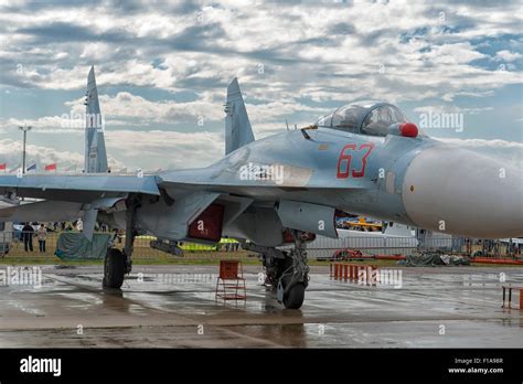 Sukhoi Su 27ubm Flanker At Maks 2015 Air Show In Moscow Russia Stock