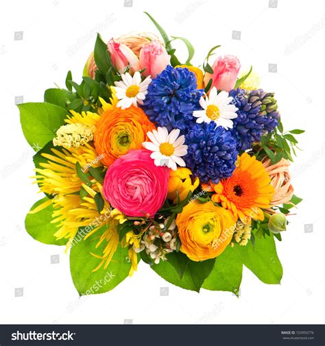 Beautiful Bouquet Colorful Spring Flowers Tulip Stock